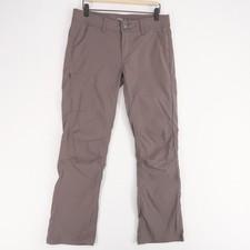 Prana Halle Pants Womens 8 Gray Hiking Roll Up Stretch Cargo Nylon