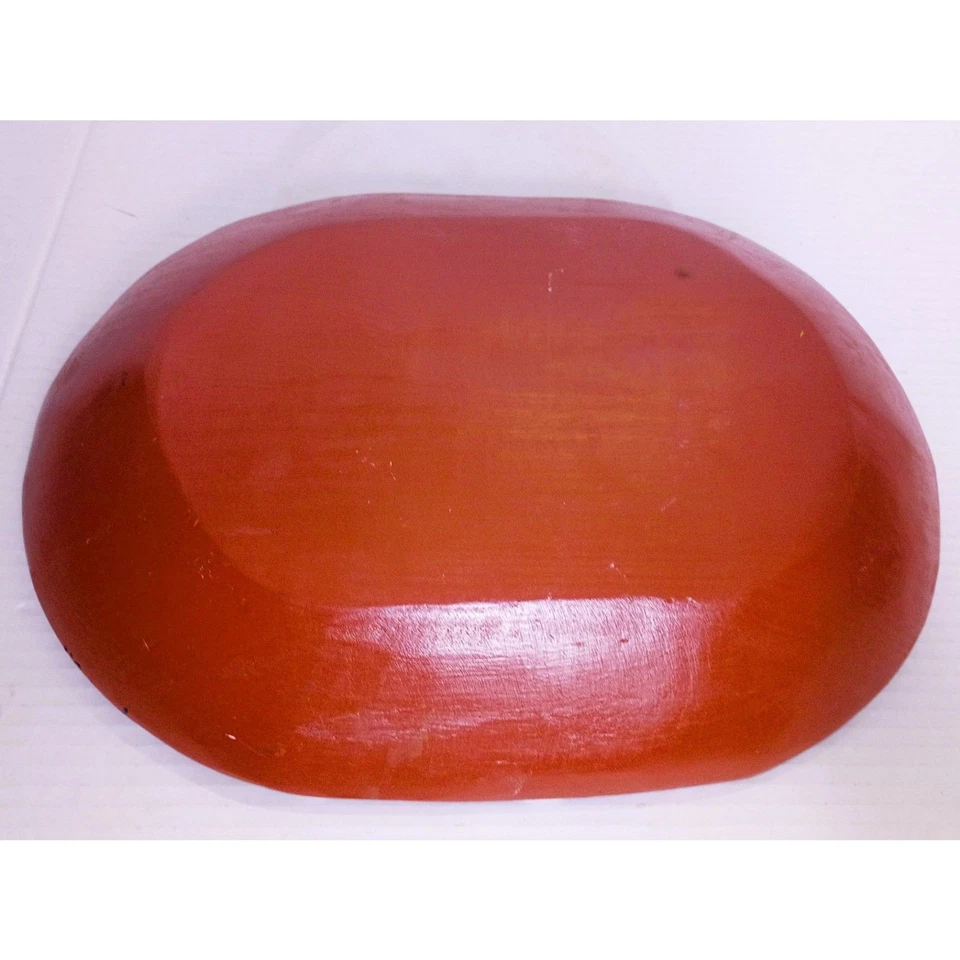 Vintage Batea Mexican Folk Art Wooden Hand Painted Floral Lacquerware Oval Tray - Image 3 of 4