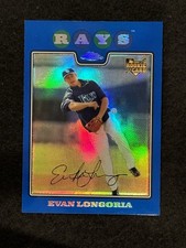 2008 Topps Chrome Refractor Evan Longoria Blue Rookie Card RC 193. rookie card picture