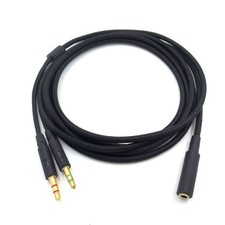 Black Audio Cable PC Splitter For Kingston Hyperx Cloud Mix Alpha Gaming Headset