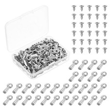 100Pcs Picture Frame Turn Button Frame Backing Fastener with Screws Silver