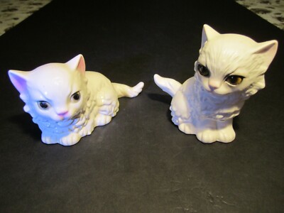 2 Goebel Kitty Cat Figurines 1 Is Sitting & 1 Is Laying Down