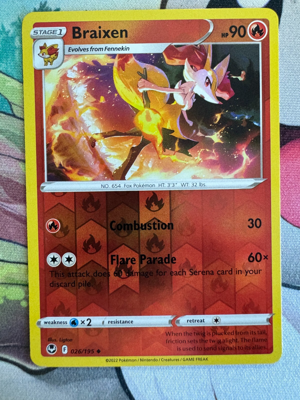 Braixen Reverse Holo English Pokemon TCG BKM161