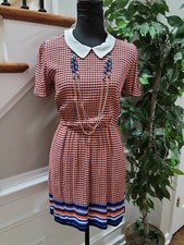 Forever 21 Women's Multicolor 100% Rayon Half Sleeve Knee Length Dress Size S