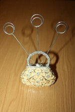 Small Handbag Shaped Note Stand - Decorative & Sturdy - Holds 3 Lots of Notes