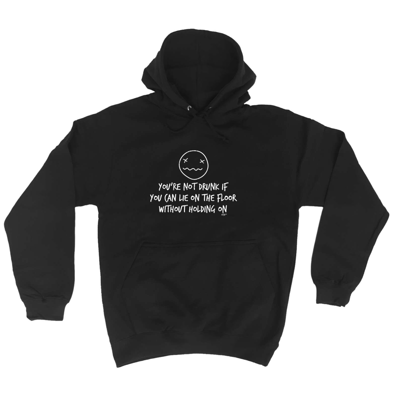 Funny Drunk Hoodie for Men - Novelty Floor Lie Design Hoodies  