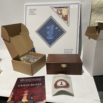 Regency Chess 16in Mahogany Board and Downhead 3.25in Sheesham Pcs PLC002 RCP003