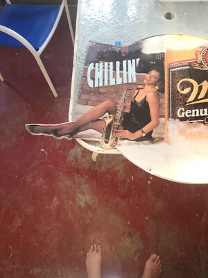 Miller Genuine Draft MGD Sexy Black Lady Jazz Sax Chilln' Metal