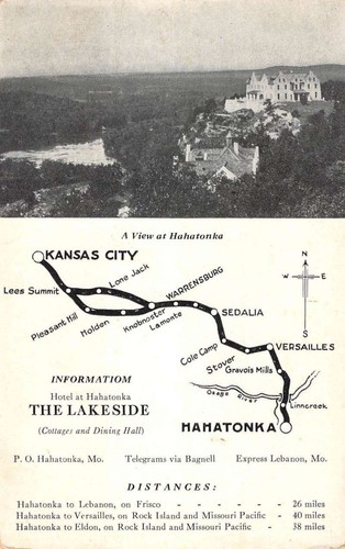 Hahatonka Missouri Birdseye View Of City Antique Postcard K102045
