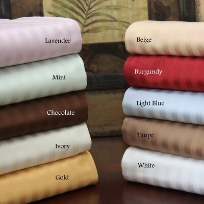 Dream Linen 5 PCs Duvet Set+Fitted Sheet 1000TC Full XL Size Stripes Colors