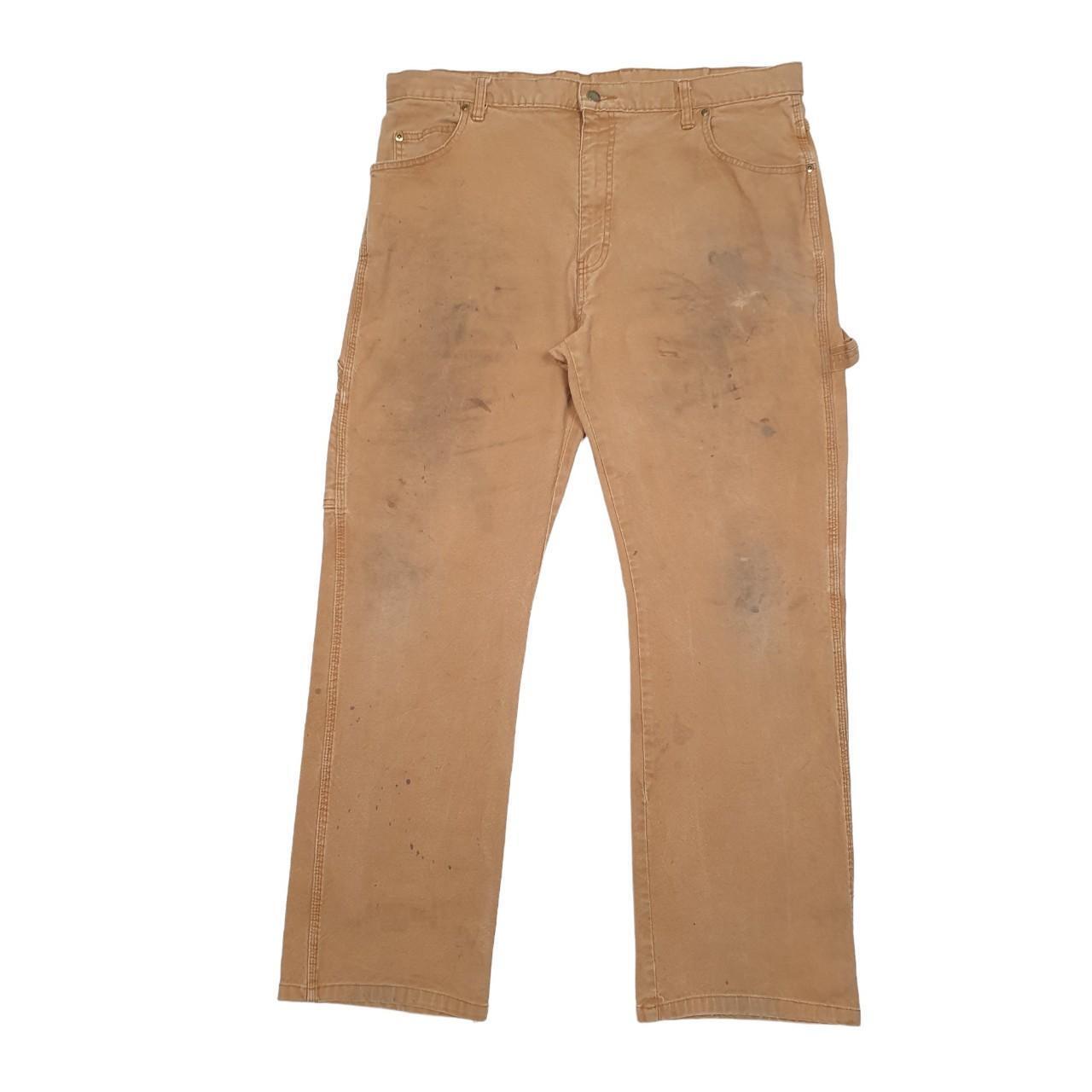 DICKIES Carpenter Workwear Trousers Cotton Tan Mens W38 L30 image 2