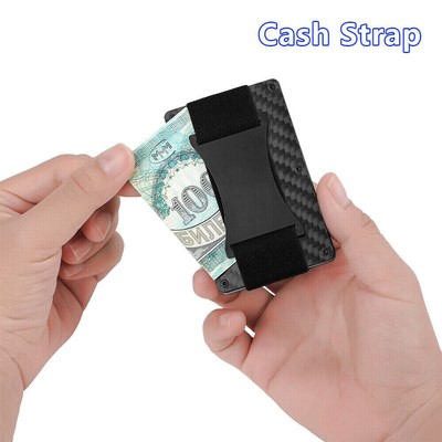 Personalized Carbon Fiber RFID Blocking Slim Wallet - Money Clip Card Holder For Men & Women