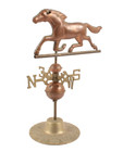Antique Copper and Brass Weather Vane Trotting Horse Tabletop Stand 12 Inches