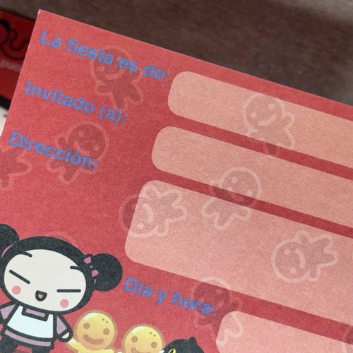 VINTAGE PUCCA & GARU Party Invitation 16 cts in SPANISH LANGUAGE 5"x3.5" - Picture 9 of 22