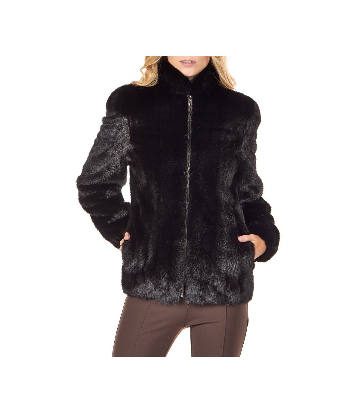 Women's Black Brown Real Mink fur jacket coat All sizes Customizable Handmade