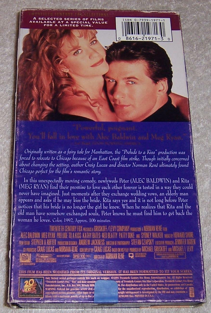 Prelude to a Kiss VHS Video Alec Baldwin Meg Ryan 86162197130| eBay