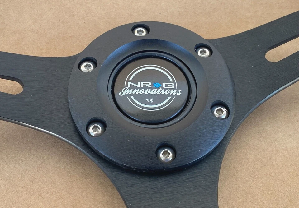 SALE NRG ST-015BK-WT 350mm 1.5" Deep Dish Mahogany Wood Grain Steering Wheel — 第 3/3 张图片