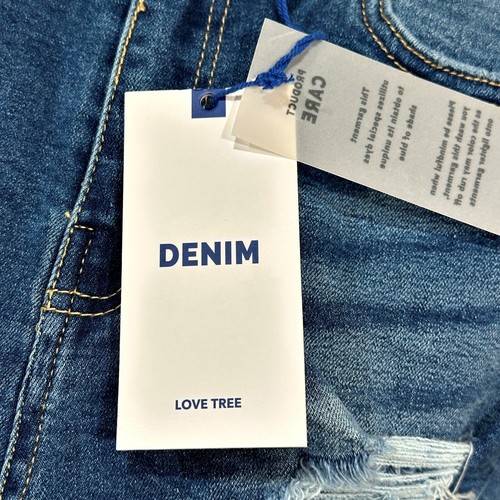 NEW Love Tree Denim Shorts Size Small High Waist 26" Distressed Raw Hem Stretch - Picture 4 of 8