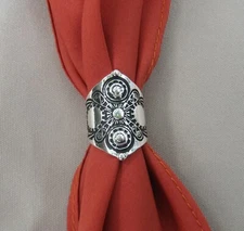 Scarf apache tie slide silver color adjustable western square dance cowboy NEW 
