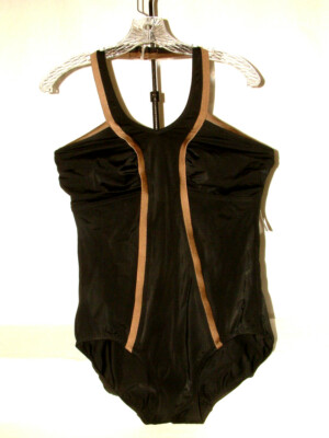 #4675 HOOK BACK HALTER STYLE 1PC SWIM SUIT FROM PENBROOKE SZ 10 TUMMY CONTROL
