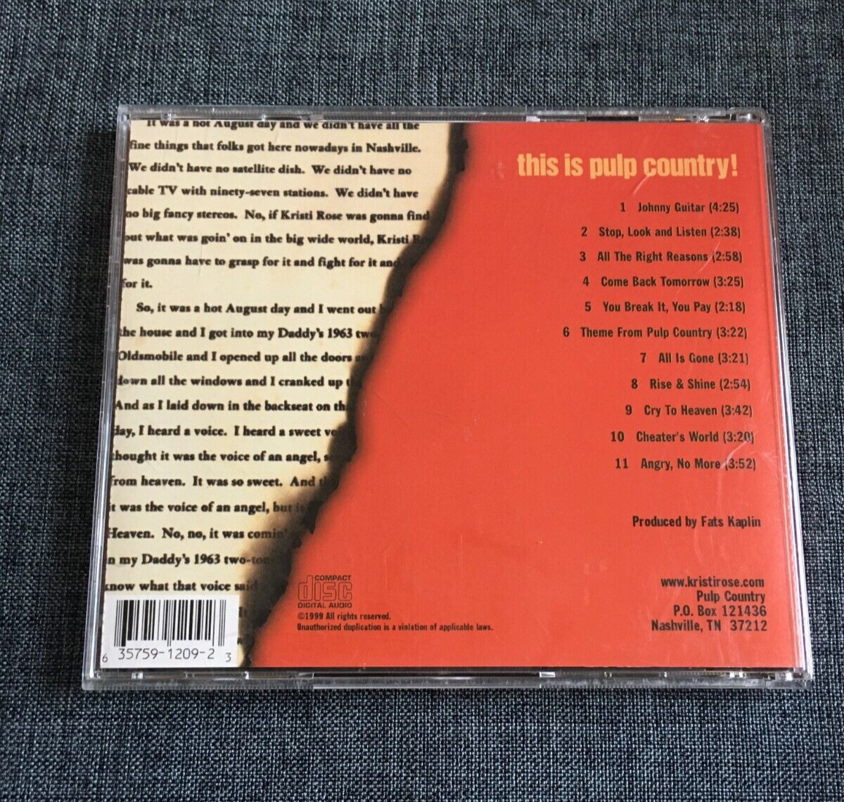 This Is Pulp Country - Kristi Rose CD 1999 - Ships Free - US