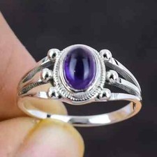 Queen Amethyst Ring Handmade 925 Sterling Silver Engagement Ring All Size AL-99