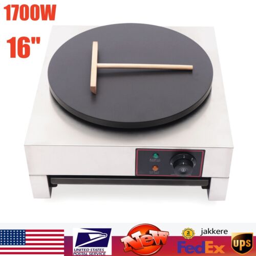 16" Commercial Electric Crepe Maker Pancake Machine Big Hotplate Non Stick 1.7kw