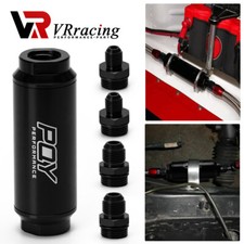 Universal Racing 100 Micron In-line Fuel Filter With An 6 8 Fittings Adapters