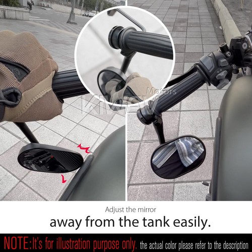 Bar end mirrors STARK polished chrome oval for Yamaha FZ-07 FZ-09 16mm bolt-on - Picture 8 of 9