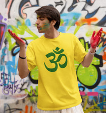 OM T-SHIRT Aum Hindu Sacred God Spiritual Meditation Buddhism Mindfulness Veda