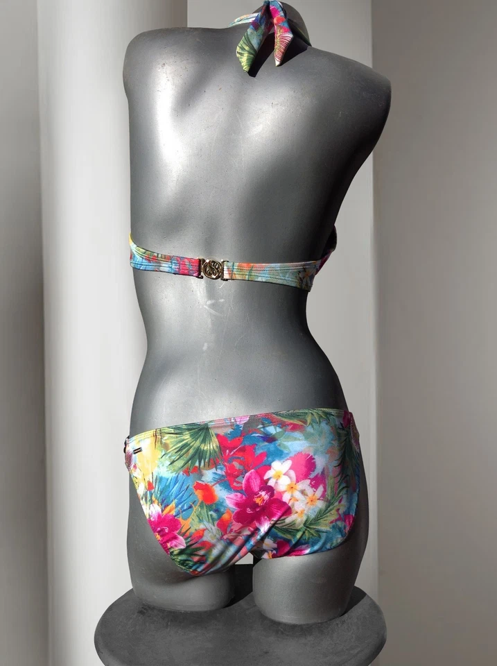Victoria's Secret Floral Bombshell Miraculous Push Up Halter Conjunto de Bikini 34A/M EE. UU. Foto 3 de 4