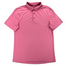 Lululemon Mens Evolution Polo Short Sleeve Shirt Size S Blossom Pink