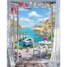 Creative Window Seaside Paint by Numbers Kit 30x40cm - for All Ages