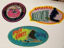 Vintage Ski Snowboard Patches Fantastic Rally Night Mountain Skiing Put On