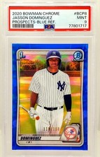2020 Bowman Chrome 1st Jasson Dominguez Blue Refractor 118/150 PSA MINT 9 ROOKIE
