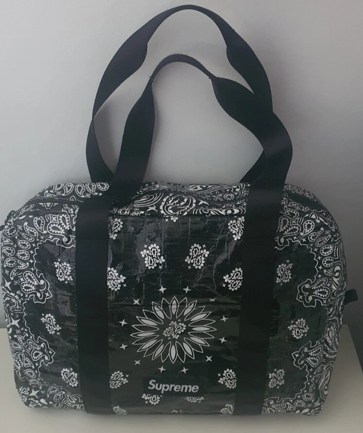 SS21 Supreme Bandana Tarp small duffle bag black 17L water resistant duffel