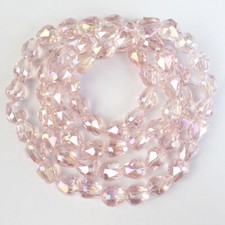 70Pcs 12x10mm Faceted Pink Crystal Teardrop Loose Beads SK64999