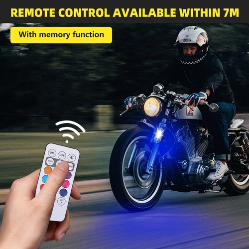 RGB LED Strobe Light Wireless Remote Control For Car Bike Motorcycle Flash Lamps - Picture 5 of 10