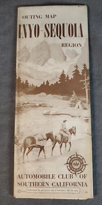 Vintage 1983 AAA Outing Map Inyo-Sequoia Region, California