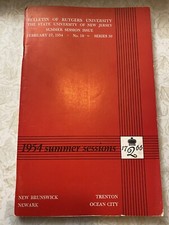 1954 Rutgers University Summer Sessions Program Bullitin Pamplet Brochure