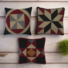 Primitive Farmhouse 5" 3 pc Farmhouse Pillow Bowl Filler Accent