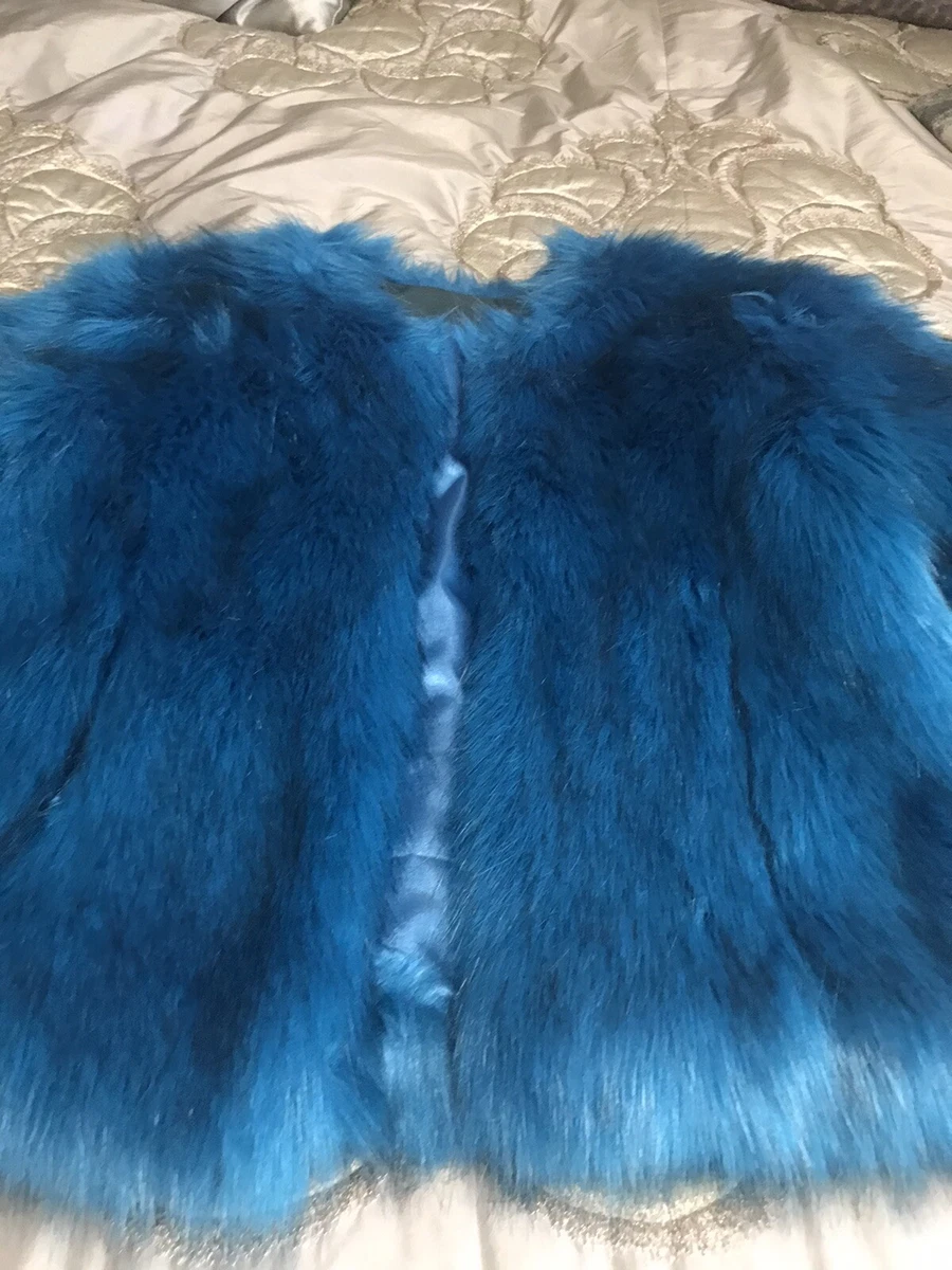 Turquoise deals fur jacket