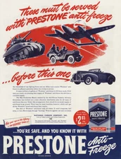 1944 Eveready Prestone Anti Freeze: Must Be Served Vintage Print Ad