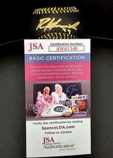 Rece Hinds Cincinnati Reds Signed OMLB Black Baseball In Person JSA CERTIFIED 