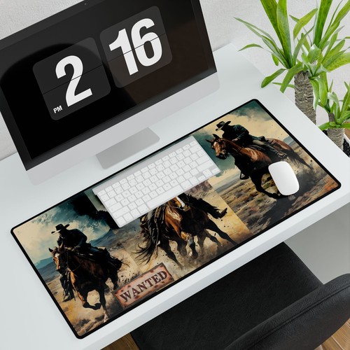 Cowboy Desk Mat, Western Style Deskpad for Office or Home, Cowgirl Mouse Pad, - Picture 4 of 13