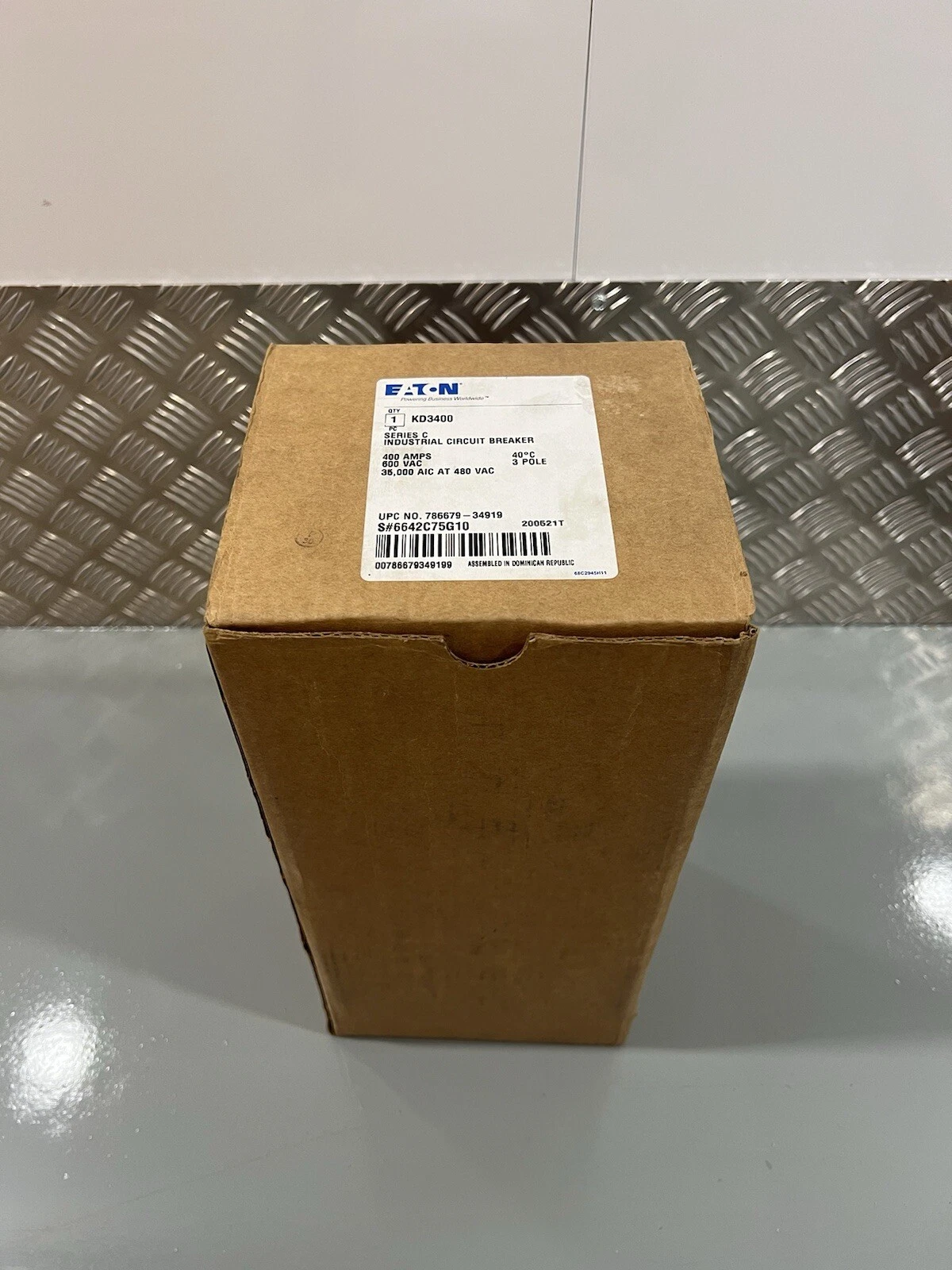 Eaton KD3400F Industrial Circuit Breaker 400 Amp 3 Pole KD35k 1492D81G03 - New 5