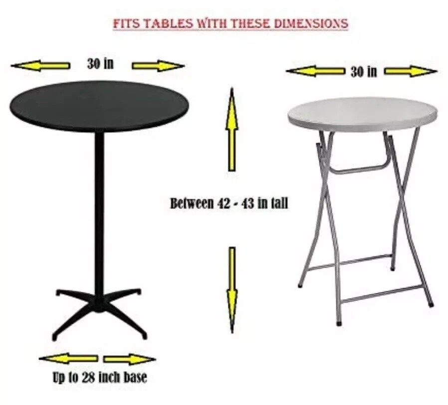 2X Round Spandex Fitted Stretch Table Cloth Table Covers For Wedding Party Black - Image 3 of 4