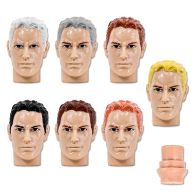 Set of 7 Male Heads for Type S Retro 8 Inch Male Bodies (2020 FTC VER.)