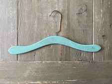 Antique Wooden Clothes Hanger Fairy All Styles Co. NY 17" Blue Painted Wood