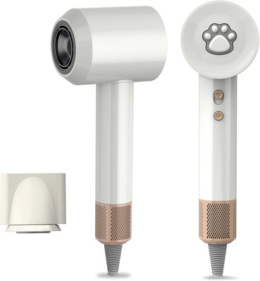 Portable Ionic Hair Dryer Fast Drying 105,000 RPM for Home Travel White